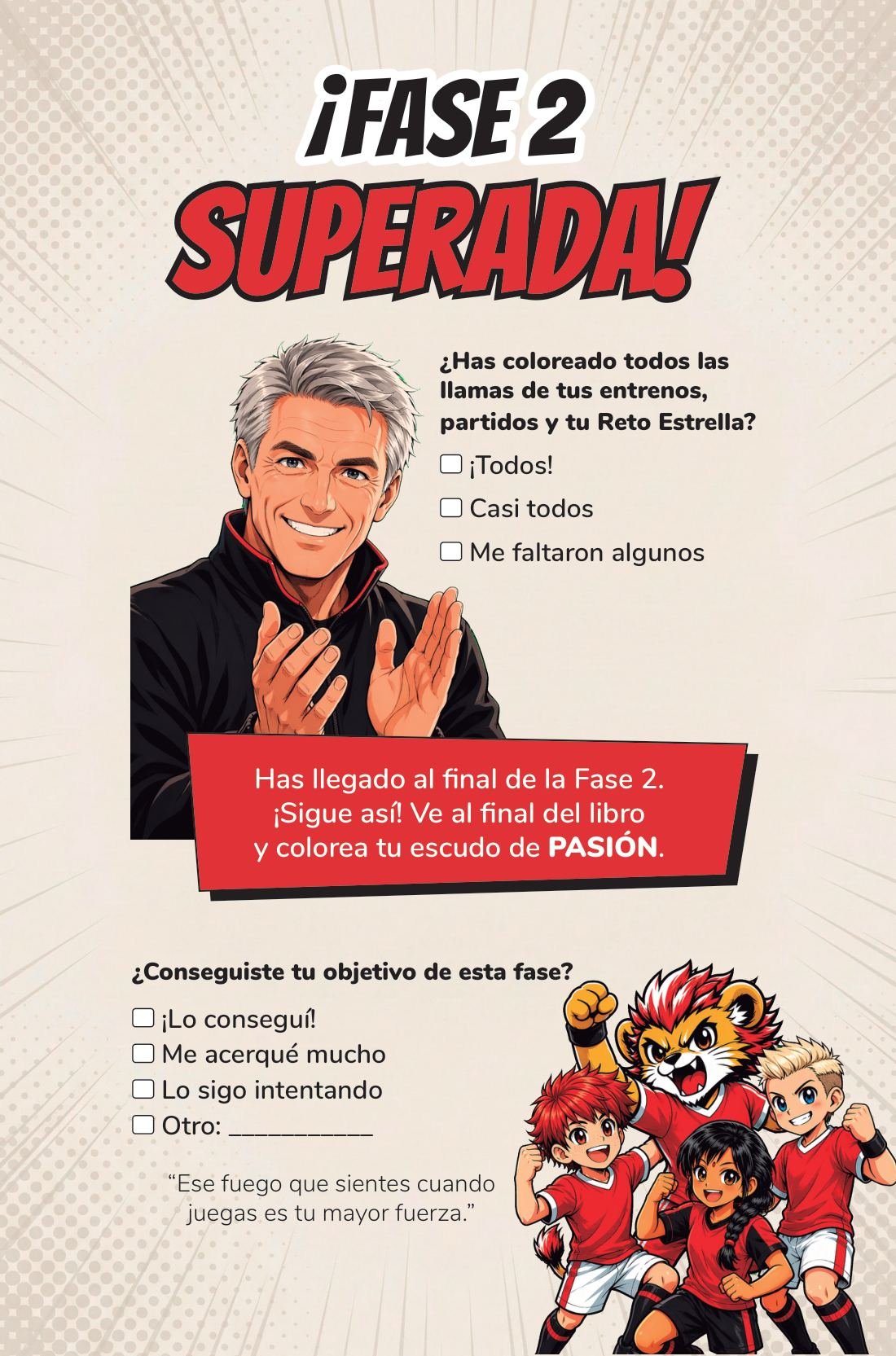 La fase se cierra — page from Mi Diario de Entrenamiento de Fútbol