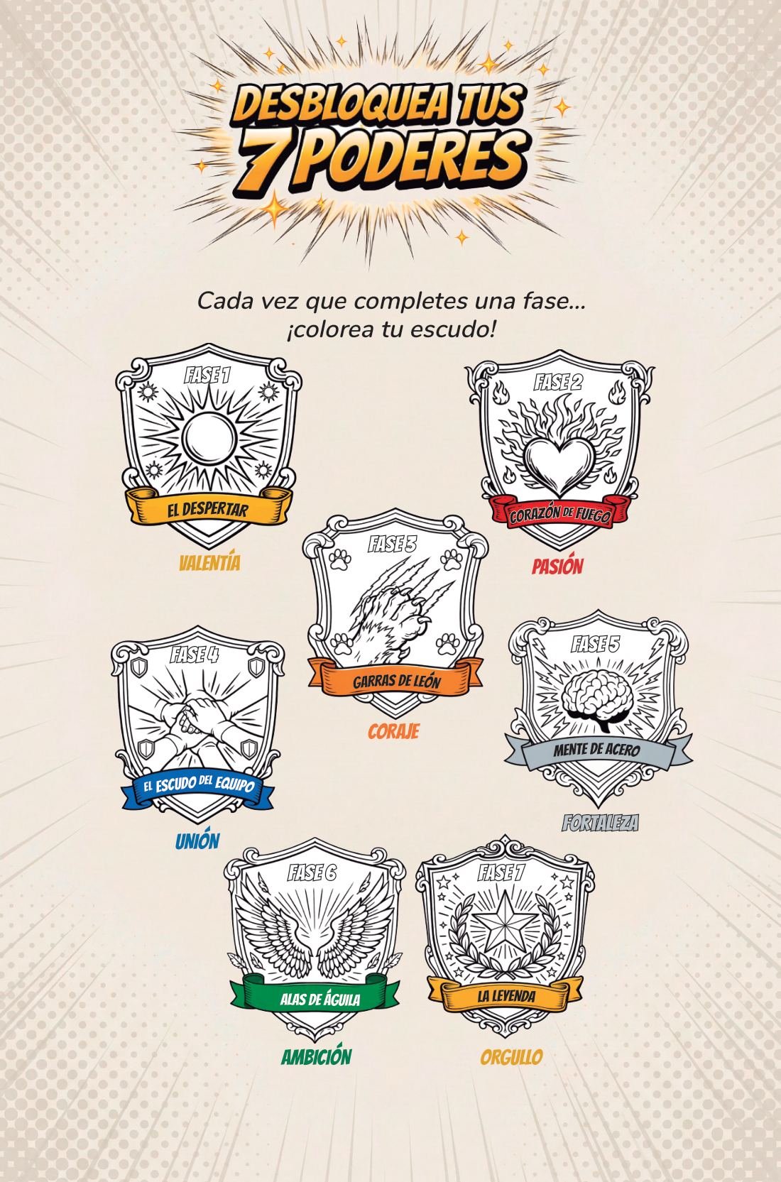 Y entonces se colorea el escudo