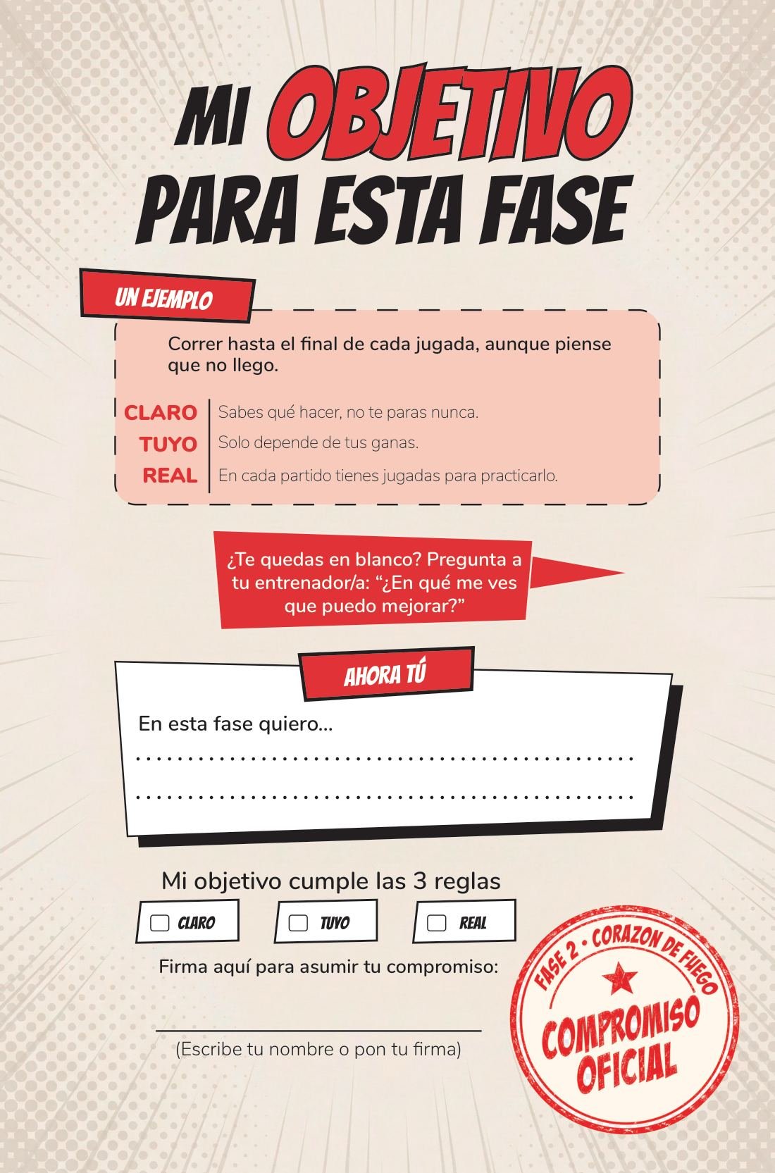 El objetivo — page from Mi Diario de Entrenamiento de Fútbol
