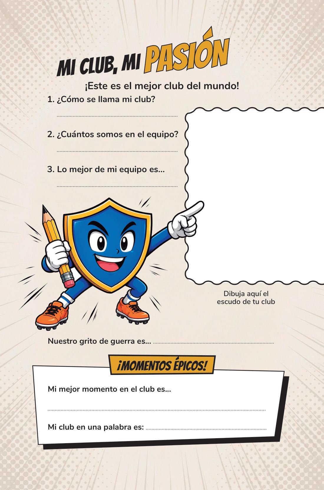 Su club, su equipo — page from Mi Diario de Entrenamiento de Fútbol