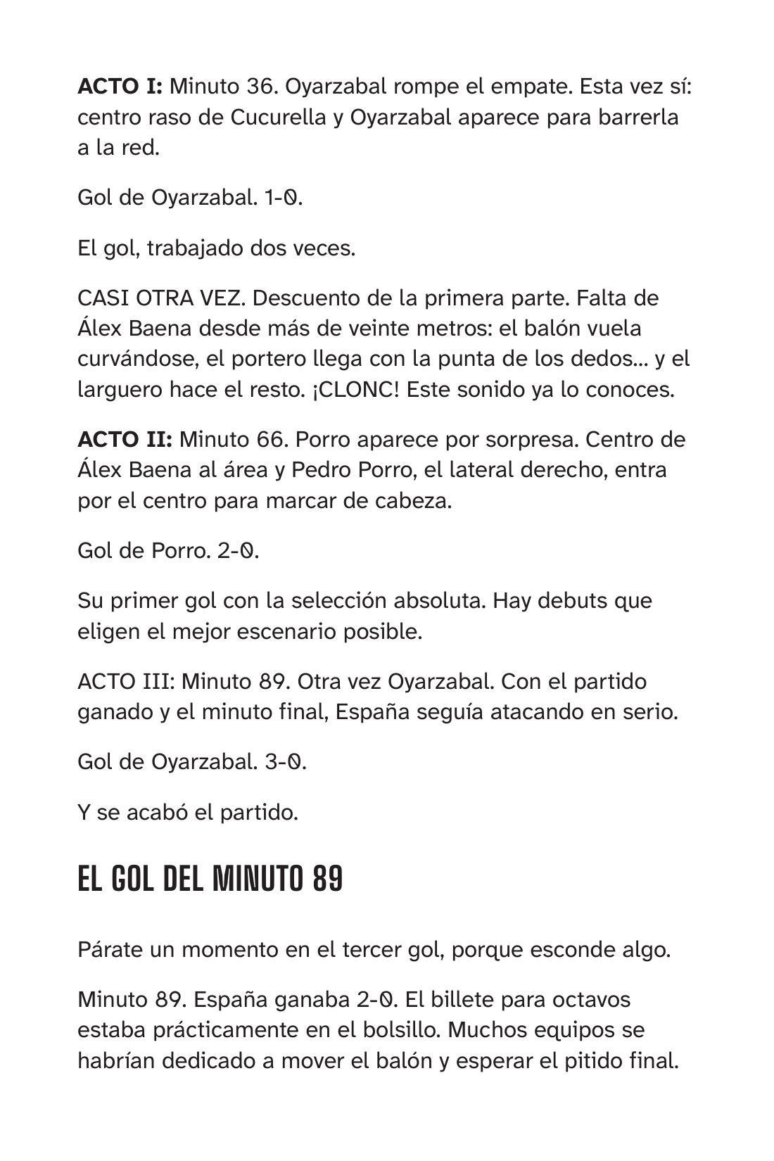 El relato, partido a partido — sample page from España: mentalidad de campeones