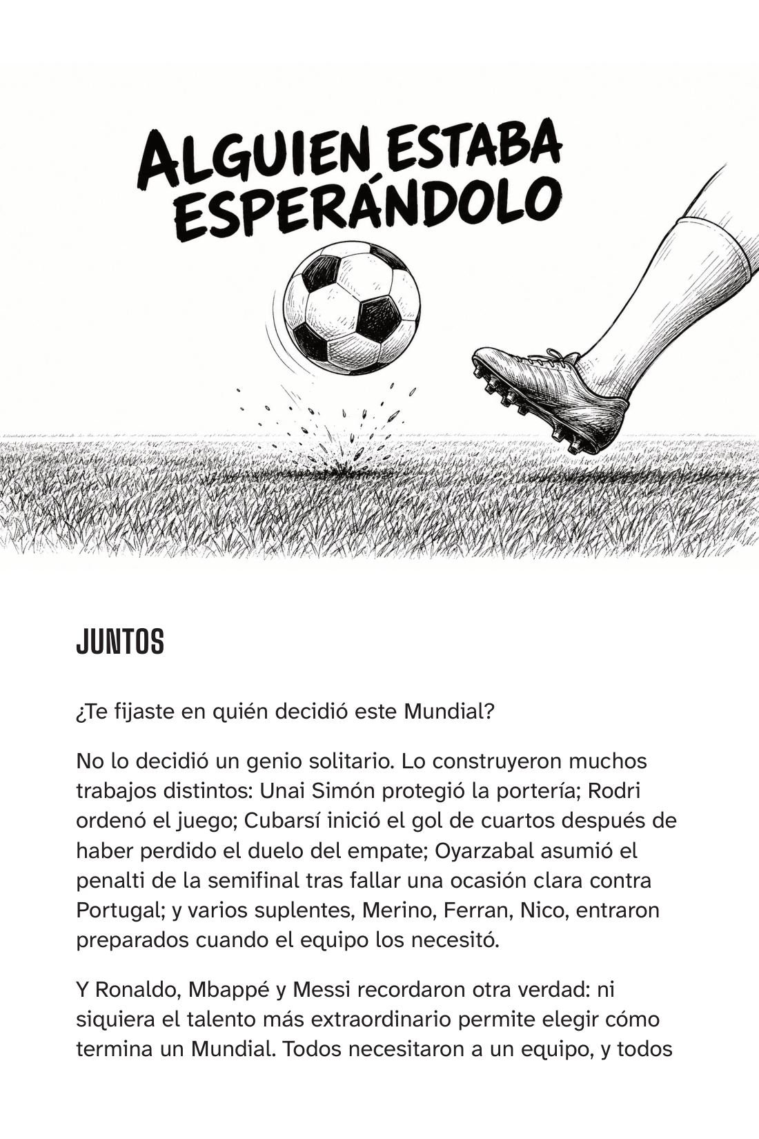 Tu juego: las preguntas que llevan la historia a su vida — sample page from España: mentalidad de campeones